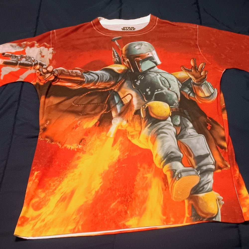 Star Wars Boba Fett T-Shirt Mad Engine All Over Shirt Medium